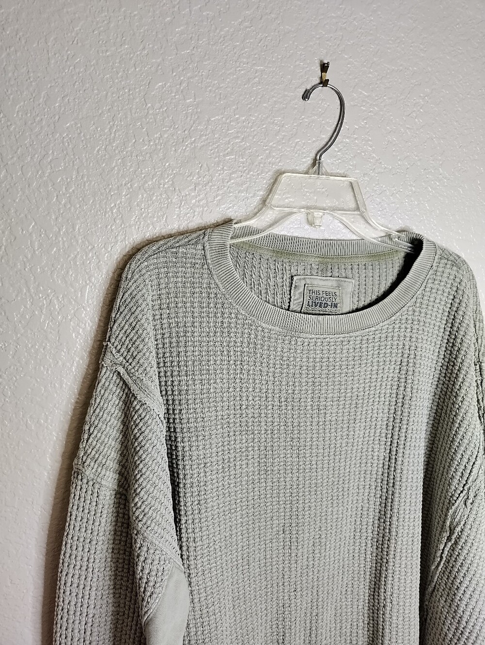 American Eagle Big Hug Waffle Sweatshirt Sz M - Picture 3 of 8